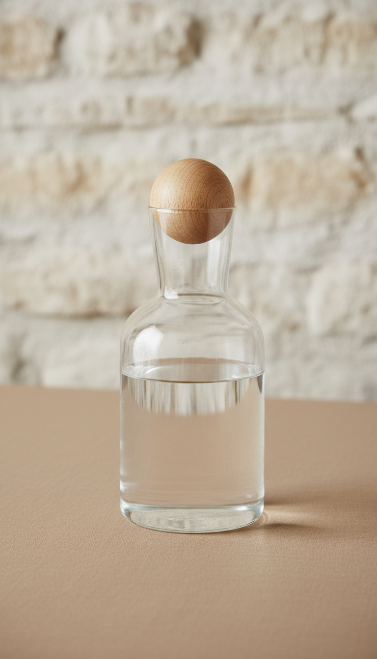 Glass Carafe with Oak Stopper