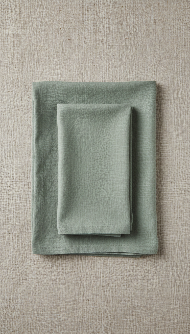Muted sage linen napkin set