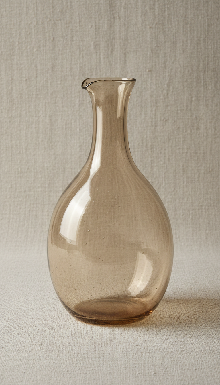 Hand-blown glass carafe